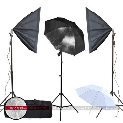 上虞亿想数码器材 专业摄影灯5070四灯头灯箱摄影伞套装详解